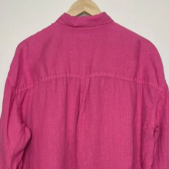 Faherty Laguna Linen Relaxed Shirt in Cone Flower - Picture 8 of 13